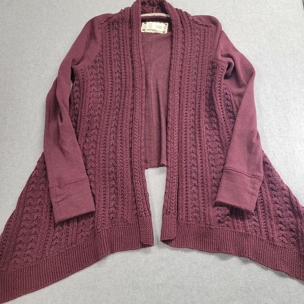 Anthropologie Saturday Sunday Cardigan Sweater‎ Womens Size S Burgundy Comfycore